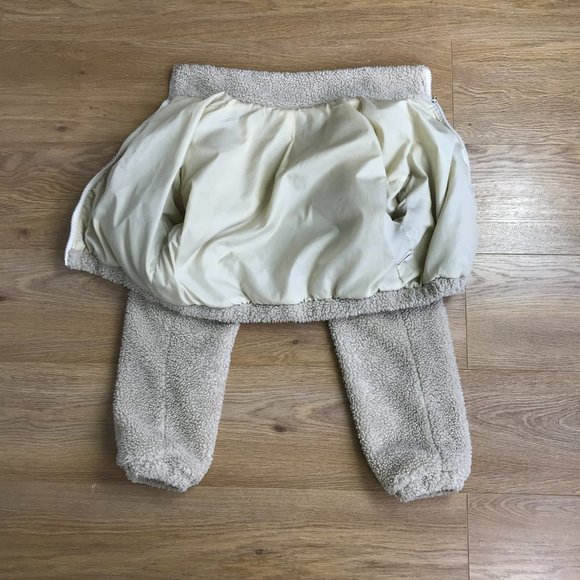 Shein Ladies Wool Blend Cropped Jacket Beige Size Small Faux Fur Sherpa - Picture 7 of 12